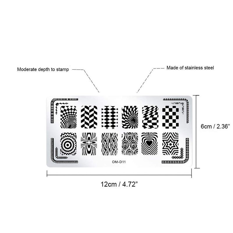 WOKOTO 6Pcs Nail Art Stamping Plates Kit Geometry Animal Flower Image Templates Stamping Nail Tools Stencils Plates for Women Nail Art Plates - Image 2